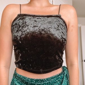 Black Velvet Crop Top